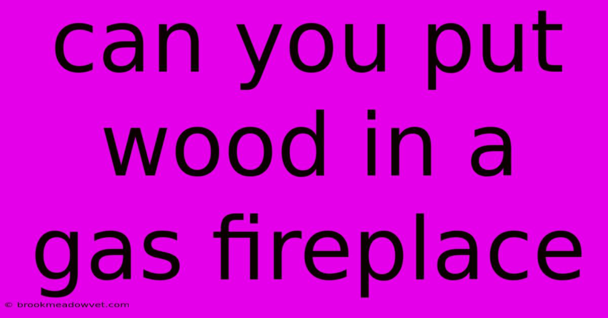 Can You Put Wood In A Gas Fireplace