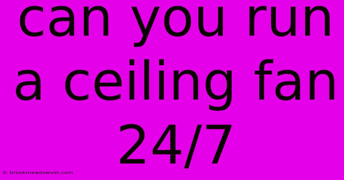 Can You Run A Ceiling Fan 24/7