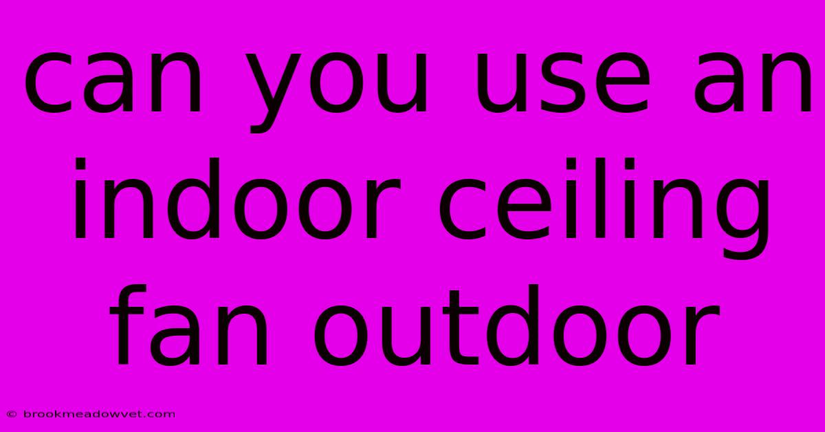 Can You Use An Indoor Ceiling Fan Outdoor