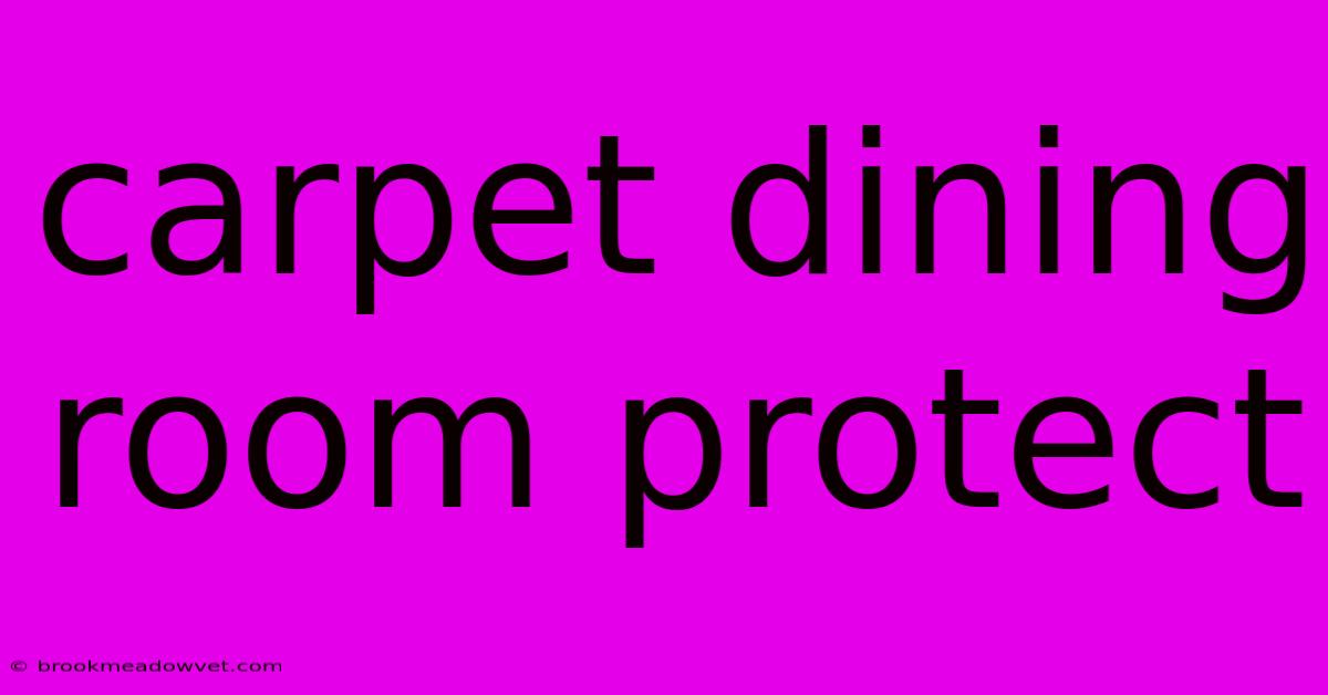 Carpet Dining Room Protect