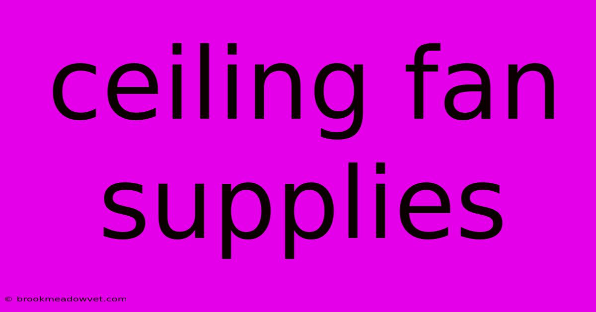 Ceiling Fan Supplies