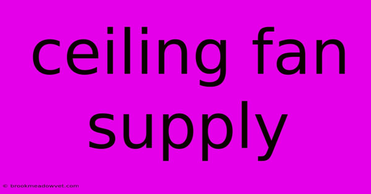 Ceiling Fan Supply