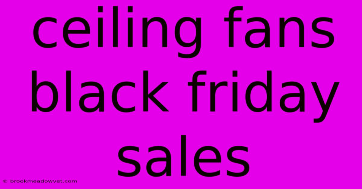 Ceiling Fans Black Friday Sales