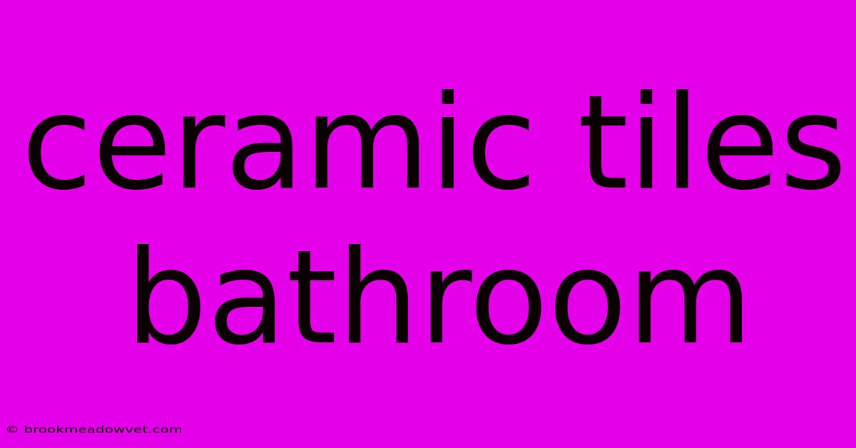 Ceramic Tiles Bathroom