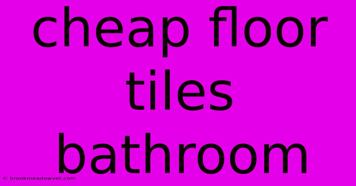 Cheap Floor Tiles Bathroom