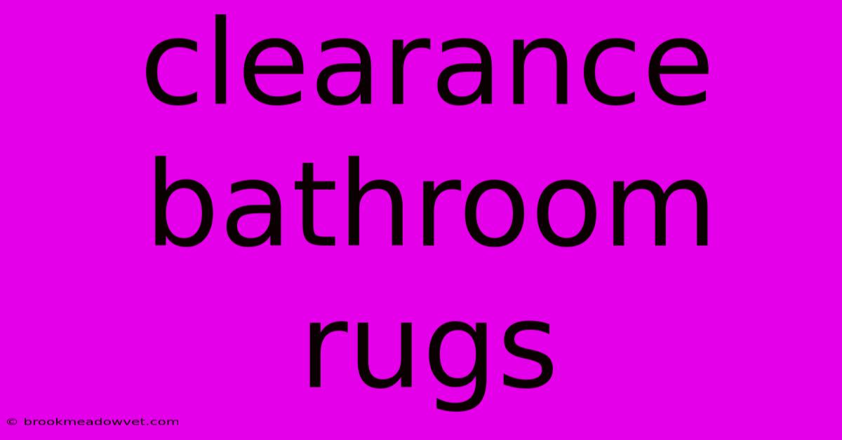 Clearance Bathroom Rugs