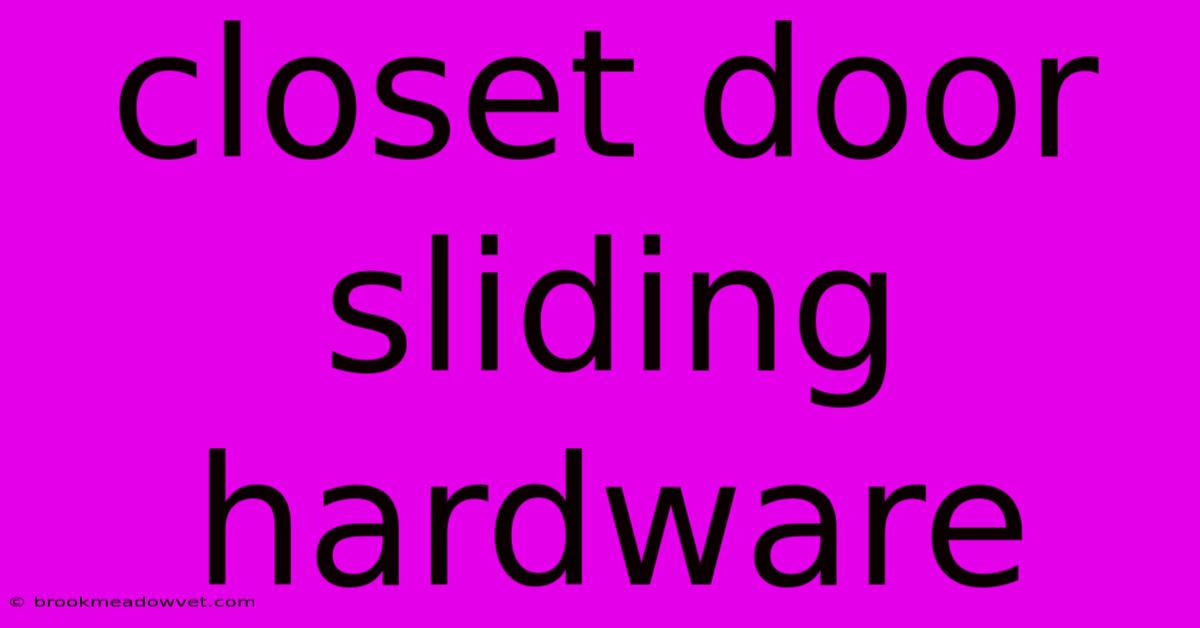 Closet Door Sliding Hardware