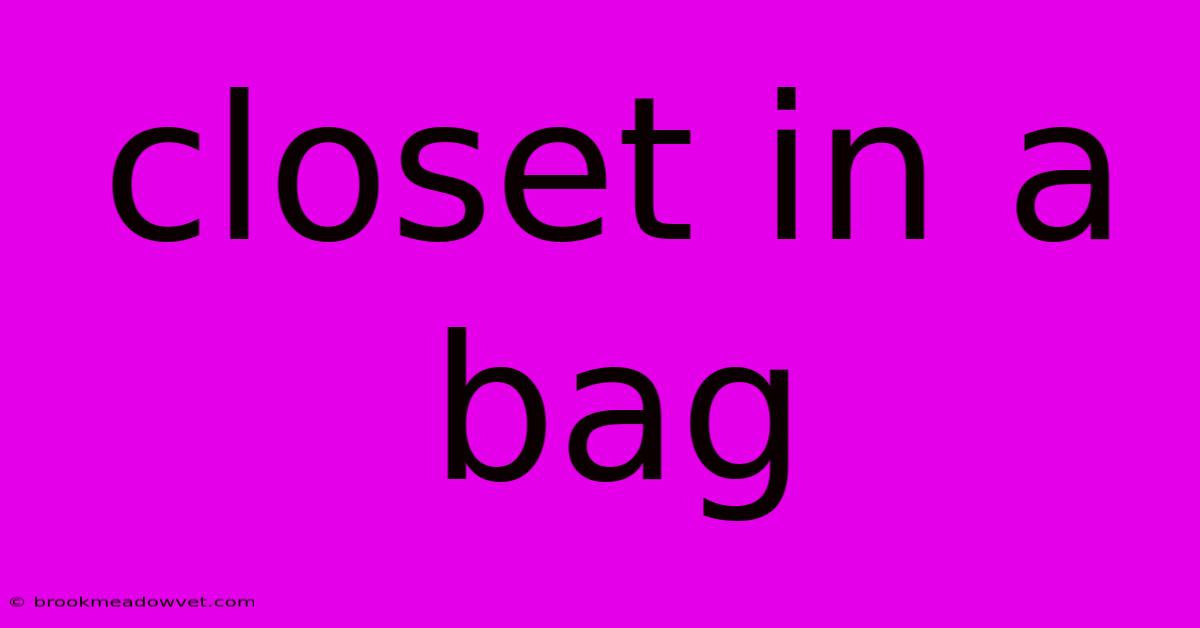 Closet In A Bag