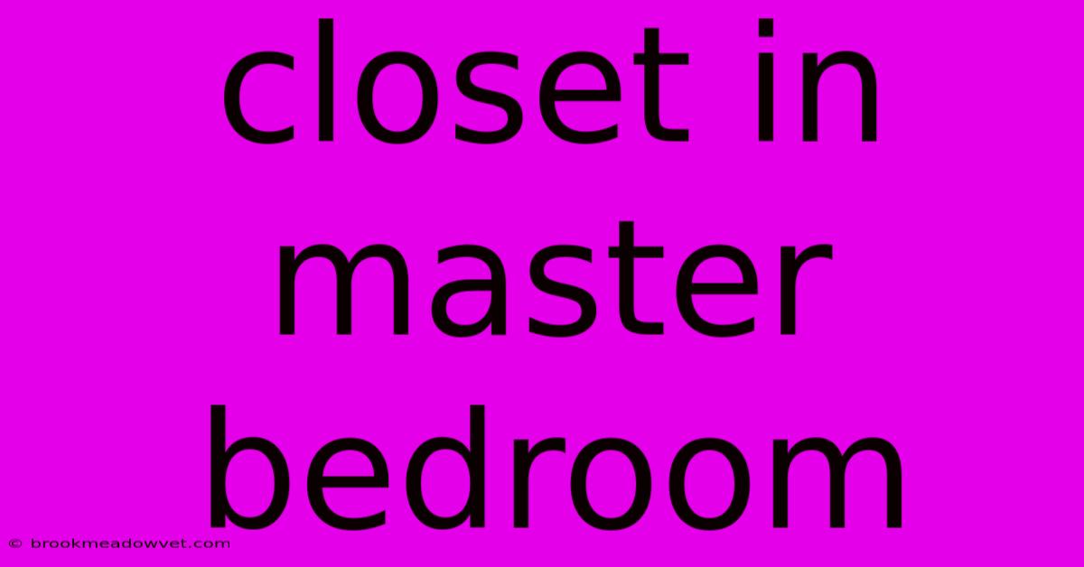 Closet In Master Bedroom