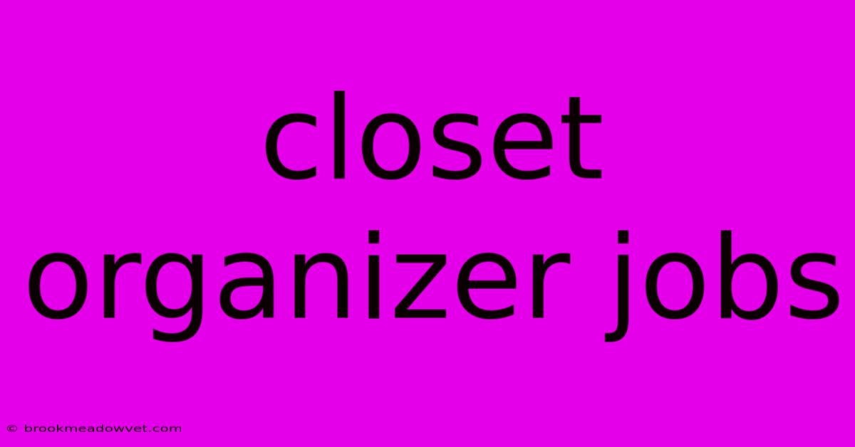 Closet Organizer Jobs