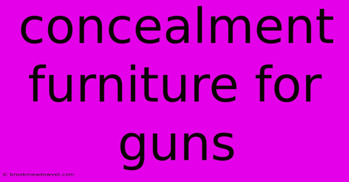 Concealment Furniture For Guns