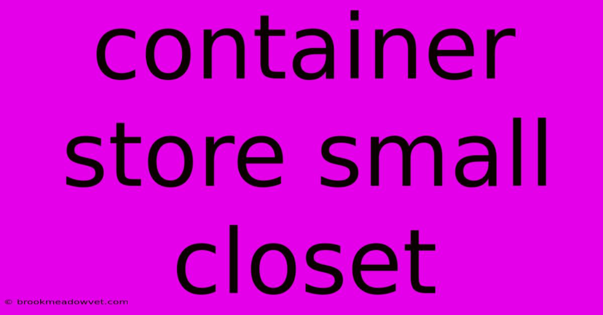 Container Store Small Closet