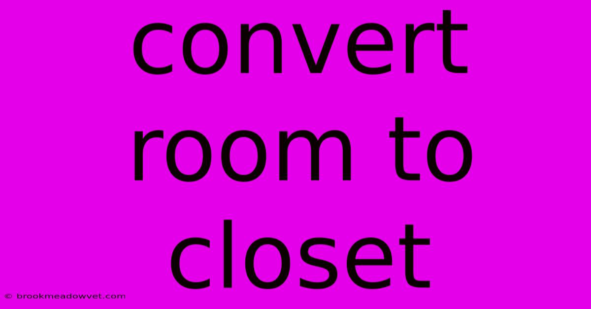 Convert Room To Closet