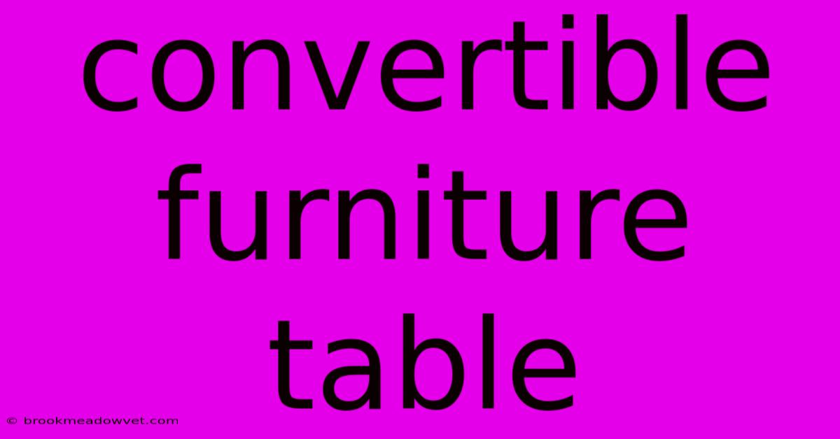 Convertible Furniture Table