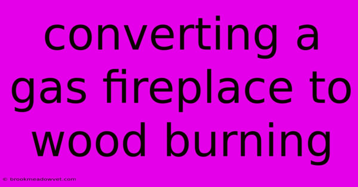 Converting A Gas Fireplace To Wood Burning