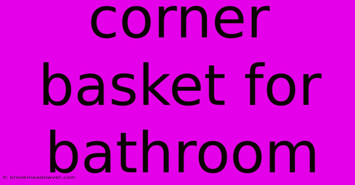 Corner Basket For Bathroom