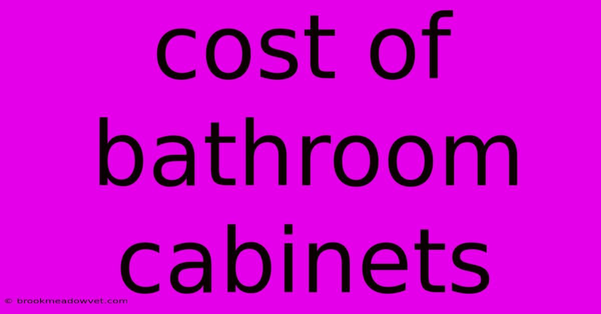 Cost Of Bathroom Cabinets