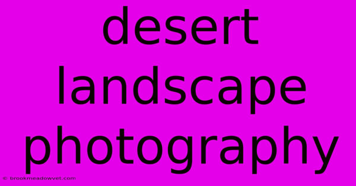 Desert Landscape Photography