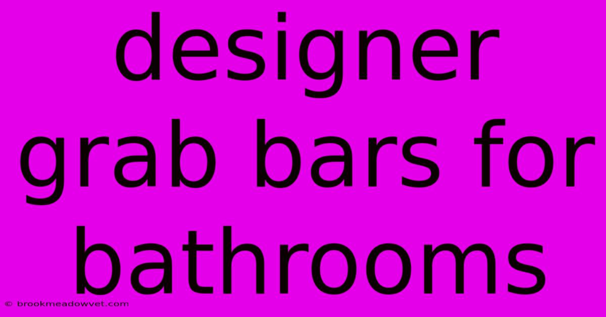 Designer Grab Bars For Bathrooms