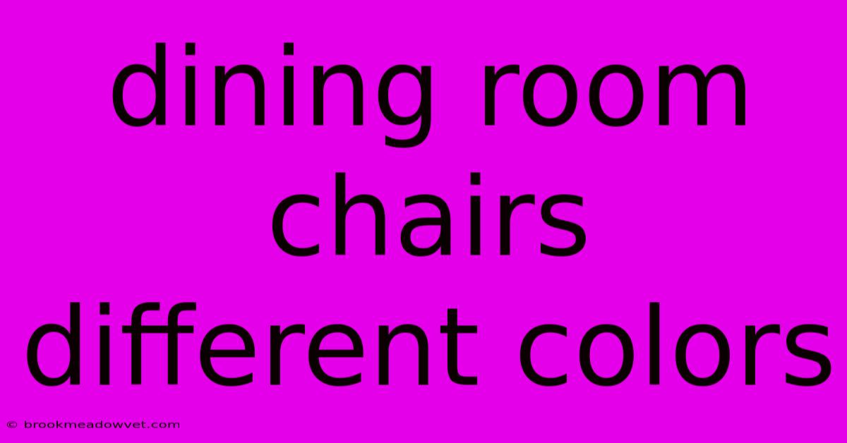 Dining Room Chairs Different Colors