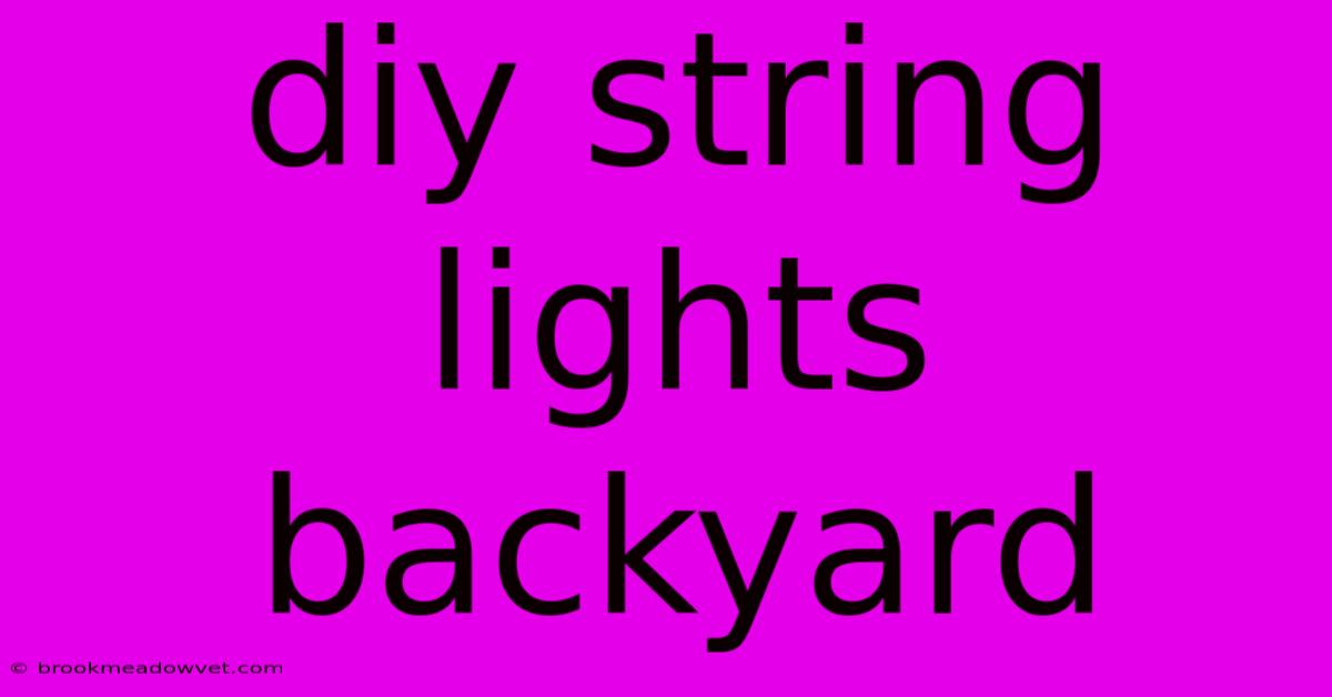 Diy String Lights Backyard