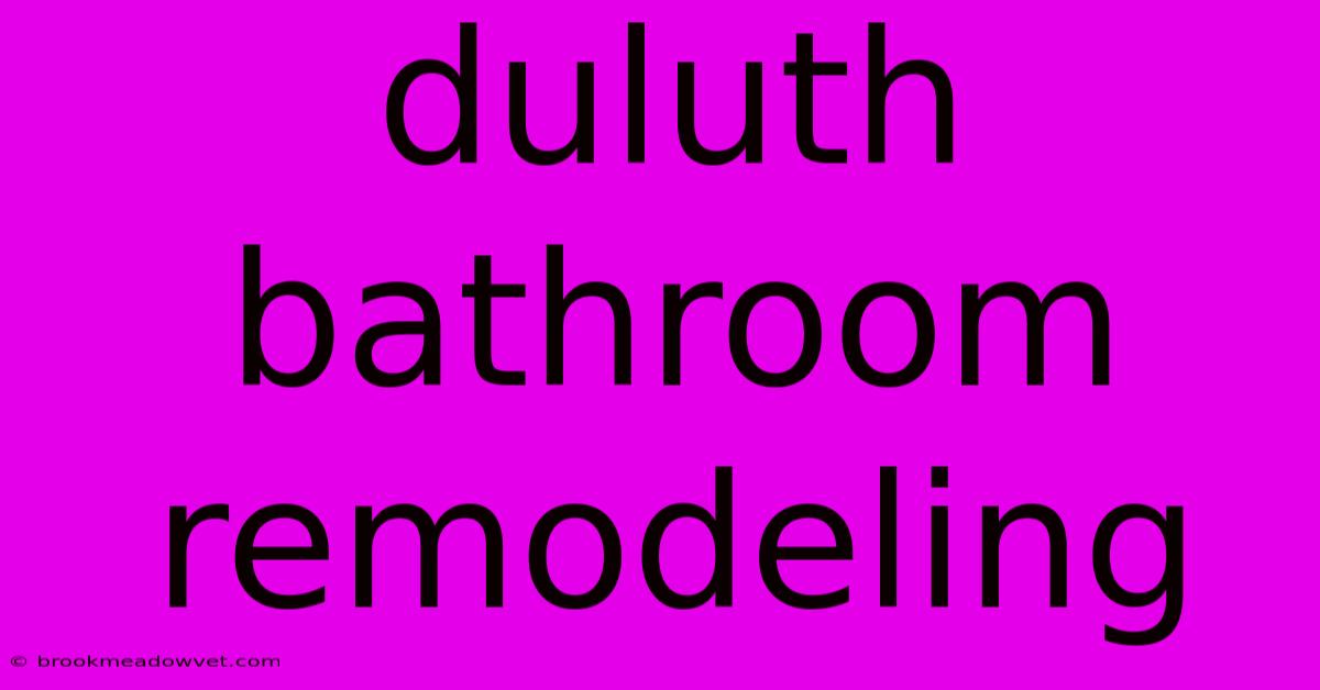 Duluth Bathroom Remodeling