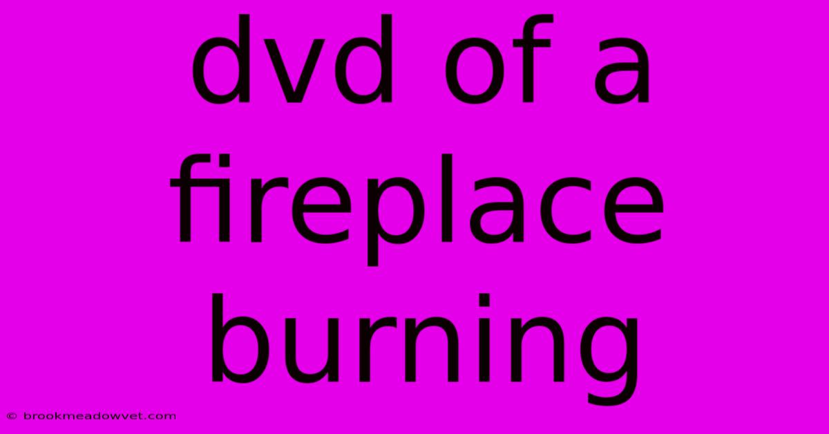 Dvd Of A Fireplace Burning