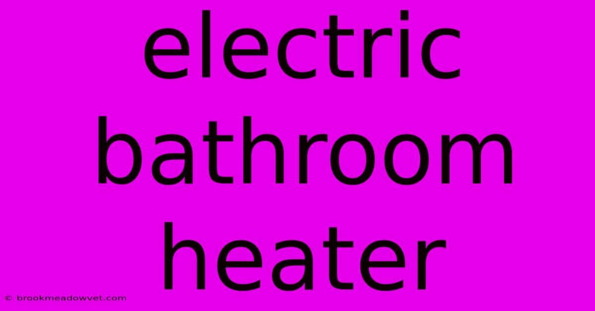 Electric Bathroom Heater