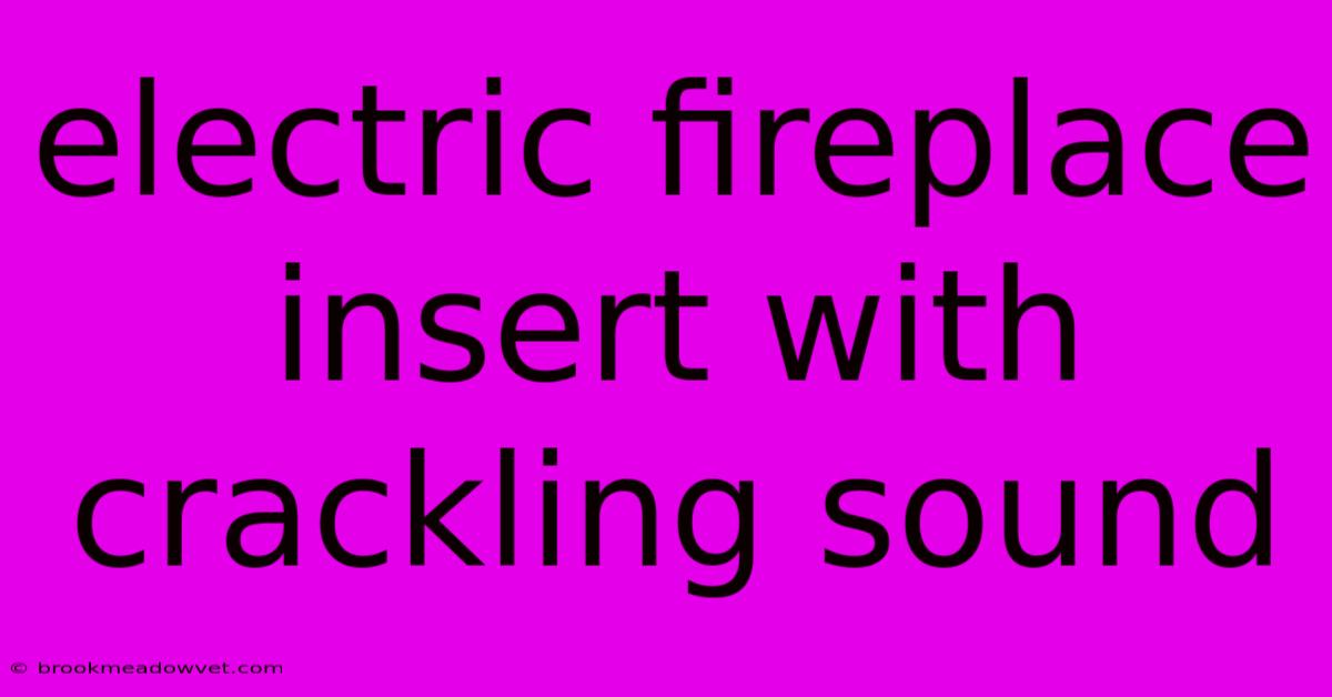 Electric Fireplace Insert With Crackling Sound