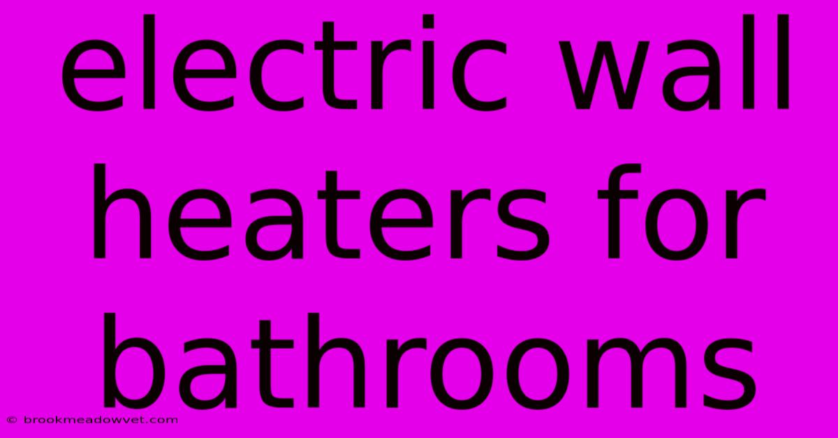 Electric Wall Heaters For Bathrooms