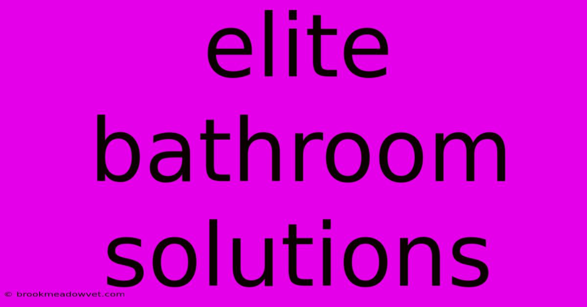 Elite Bathroom Solutions