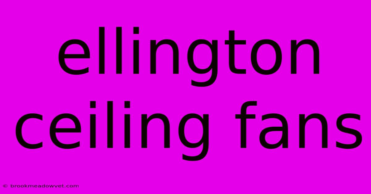 Ellington Ceiling Fans