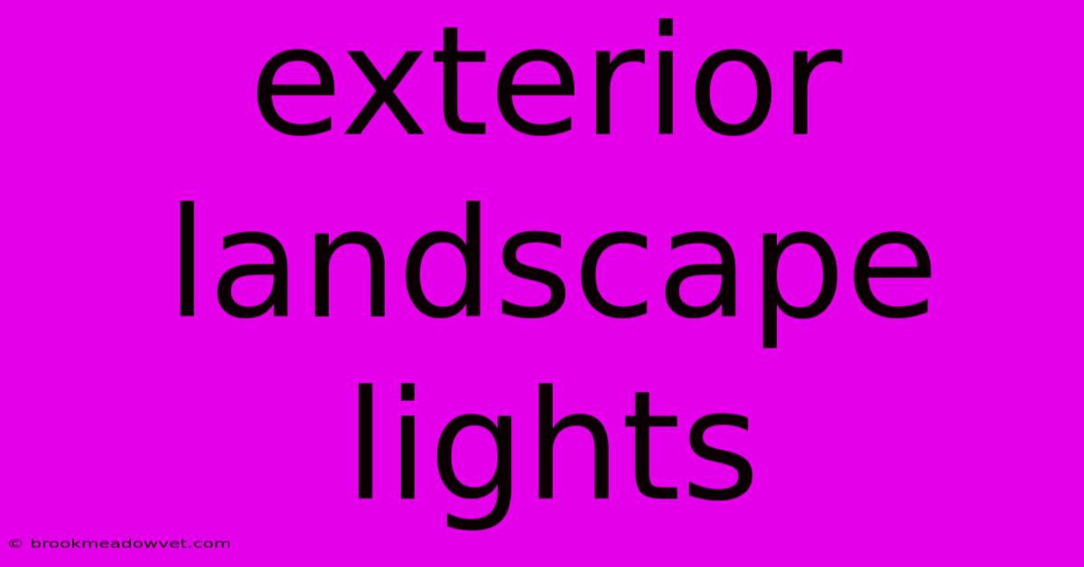 Exterior Landscape Lights