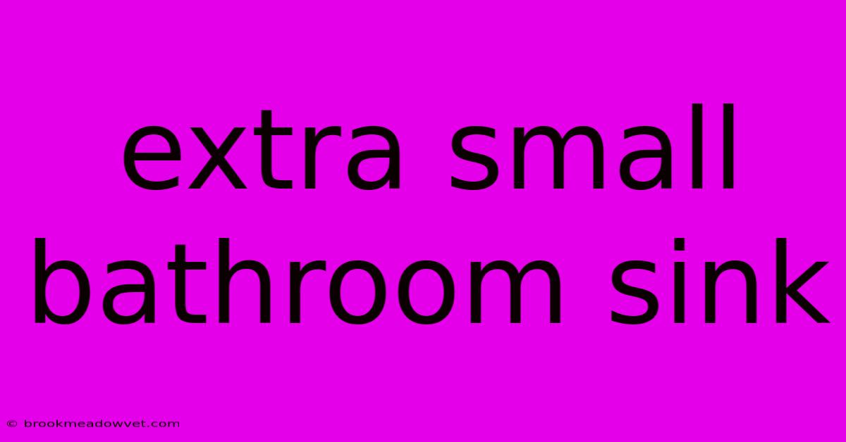 Extra Small Bathroom Sink