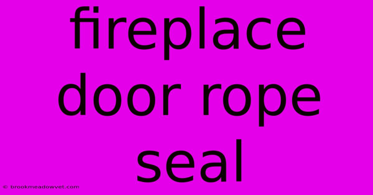 Fireplace Door Rope Seal