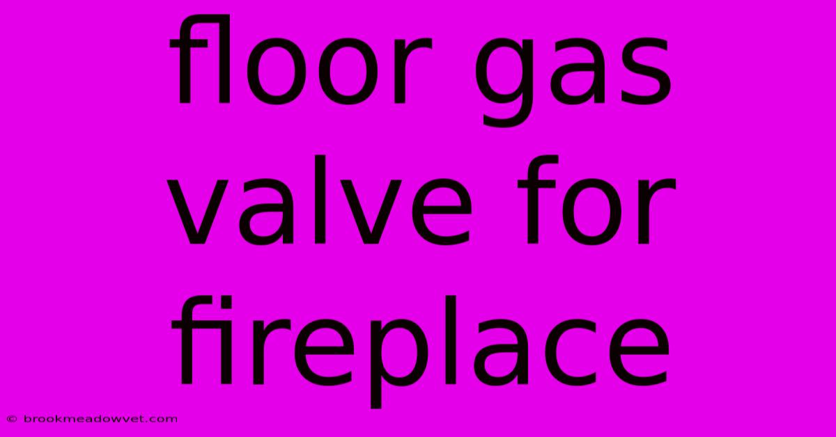 Floor Gas Valve For Fireplace