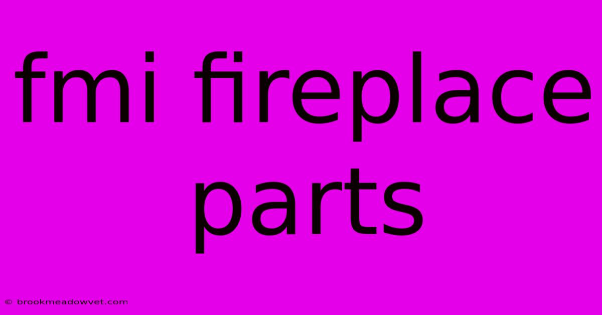 Fmi Fireplace Parts