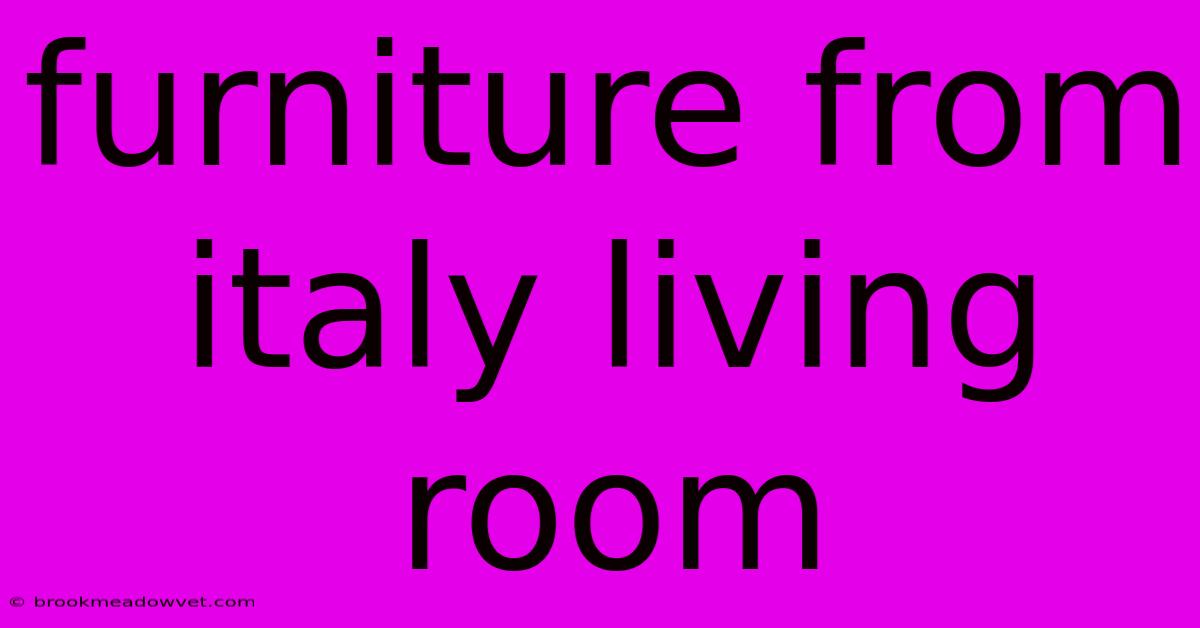 Furniture From Italy Living Room