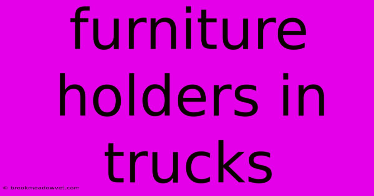 Furniture Holders In Trucks