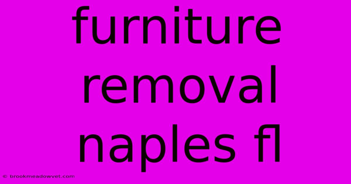 Furniture Removal Naples Fl