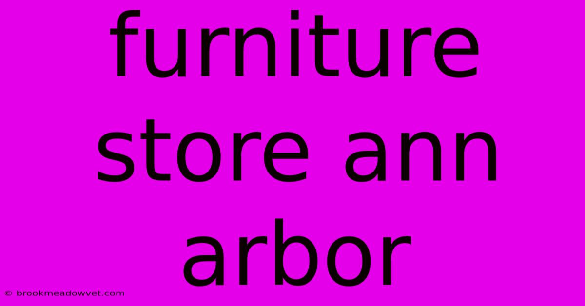 Furniture Store Ann Arbor