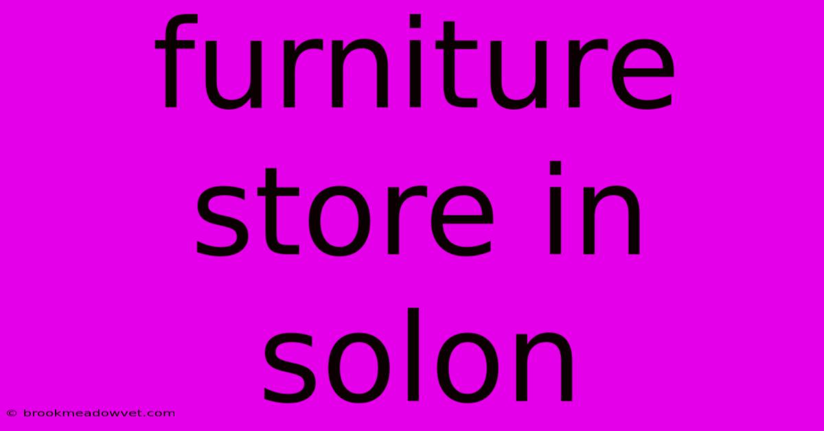 Furniture Store In Solon