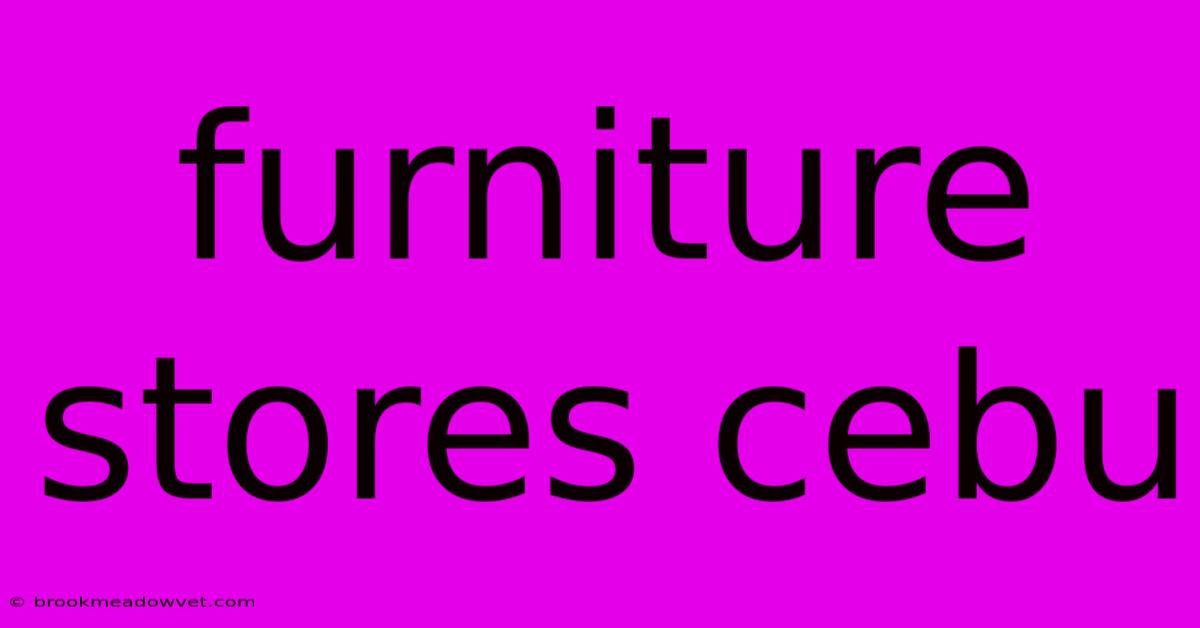 Furniture Stores Cebu