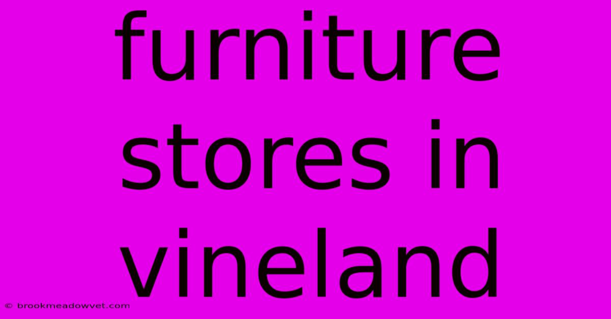 Furniture Stores In Vineland