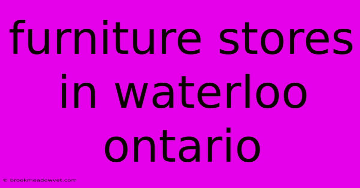 Furniture Stores In Waterloo Ontario