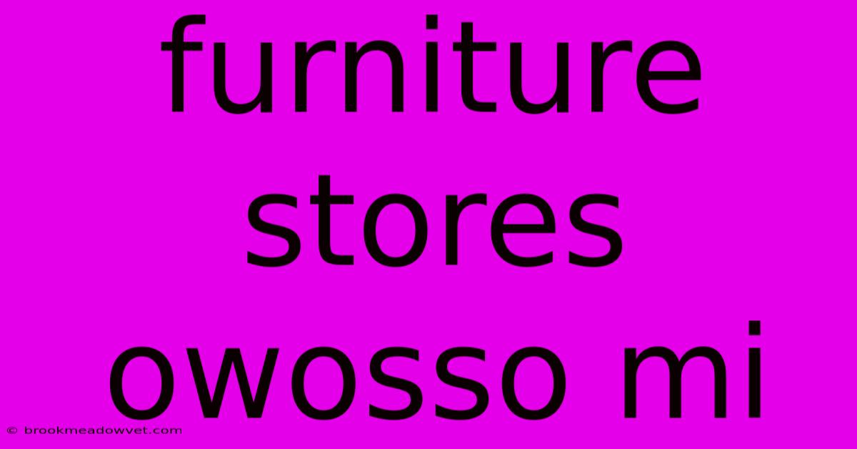 Furniture Stores Owosso Mi