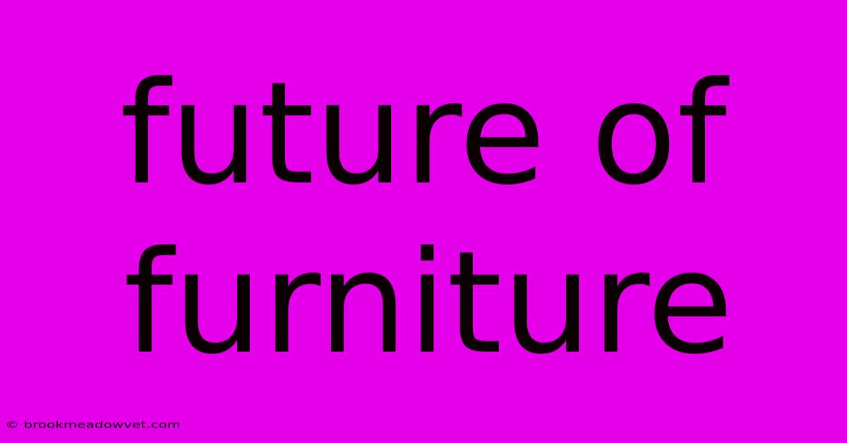 Future Of Furniture