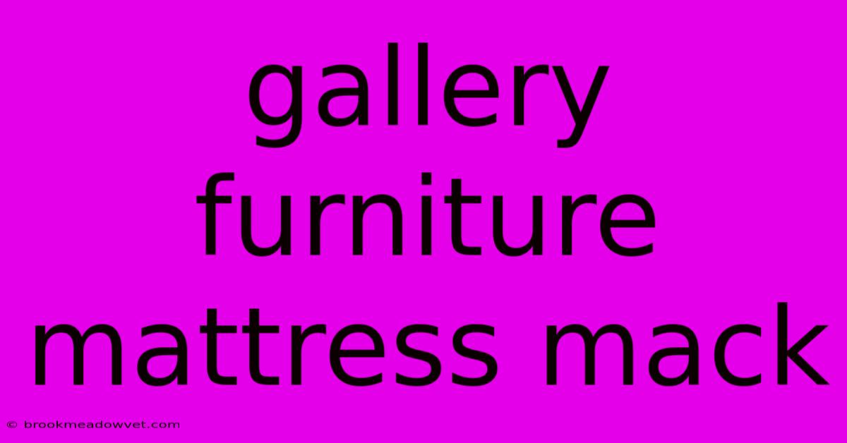 Gallery Furniture Mattress Mack