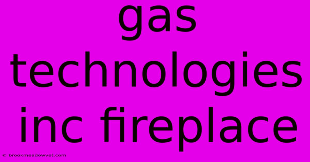 Gas Technologies Inc Fireplace