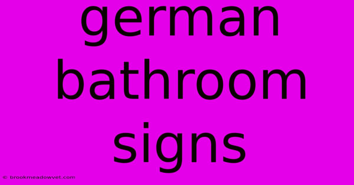 German Bathroom Signs